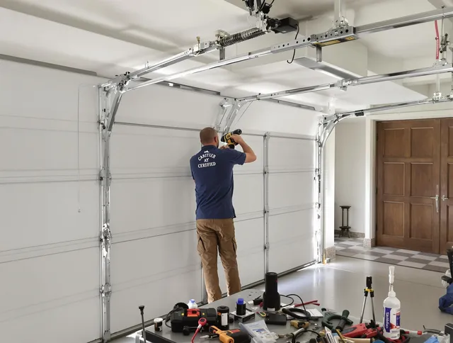 Long Beach Garage Door Repair certified technician performing precision garage door repair in Long Beach